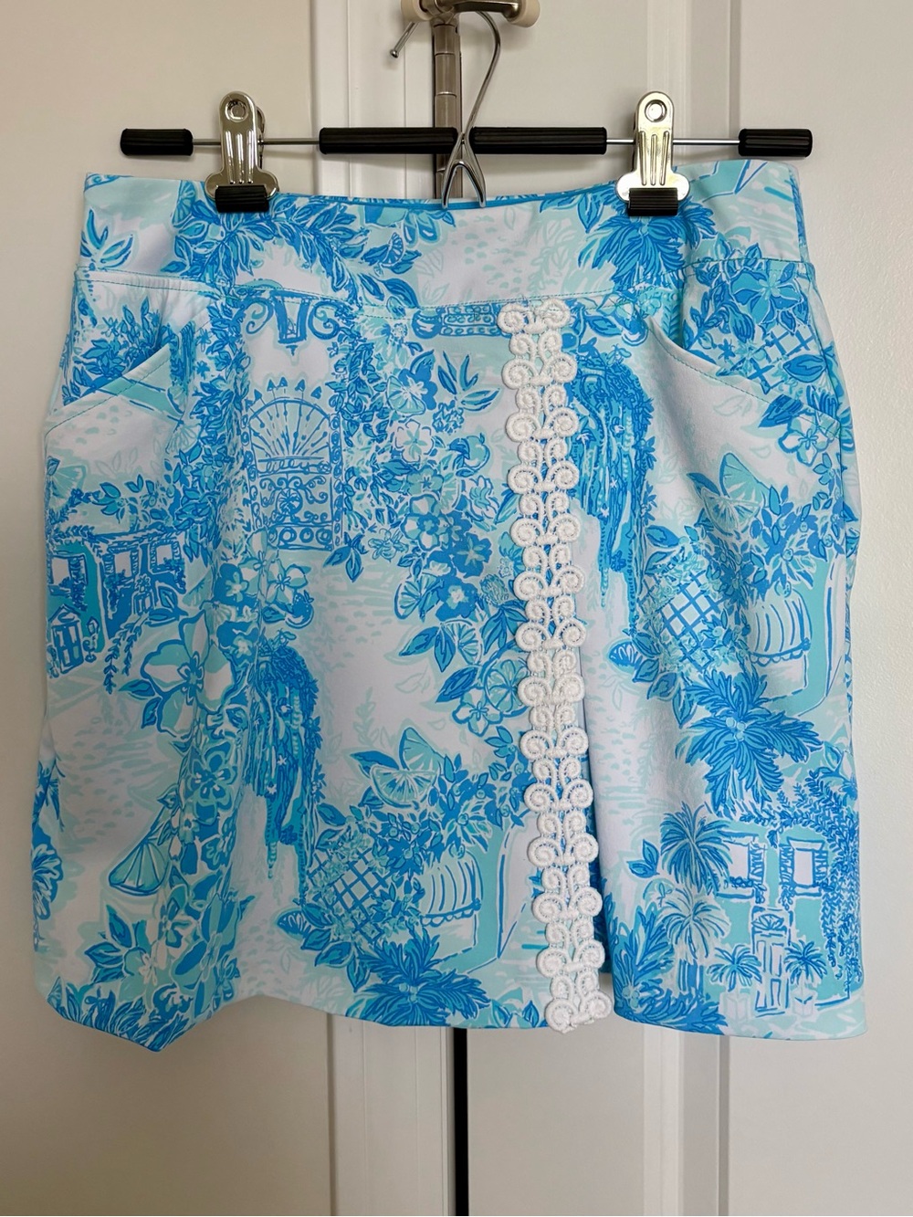 Lilly Pulitzer Daphne Toile Me About It Skort with Lace Trim 4